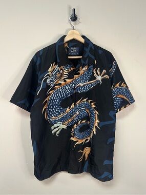 Vintage Y2K Dragon Button Up